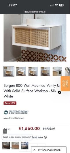 New 800mm bathroom vanity and solid countertop