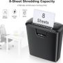 FREE SHIPPING Paper Shredder for Home Use, 8-Sheet StripCut Home Office Shredder, CD/Credit Card Shredder Machine with Overheat Protection, 13 Litres Wastebasket, Black Image 2