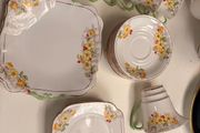 Roslyn Fine Bone China Vintage Tea Set 27 Pieces Yellow Floral Pattern