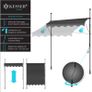 KESSER clamp awning with hand crank 3mtr, balcony awning without drilling, UV-resistant, height-adjustable, water-repellent, sun protection, patio roofing, easy installation Image 2