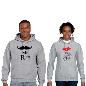 Mr Right Mrs Right Couple Hoodies (set)
