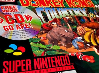 SNES Donkey Kong Country Boxed with Go Ape CD