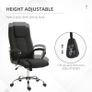 Office Chair with Rocking Function, Headrest, Ergonomic Desk Chair Swivel, Height-Adjustable Linen Touch Black Image 6