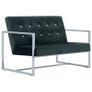 2-Seater Sofa with Armrests Dark Green Chrome and Velvet Image 2