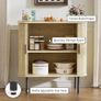 Sideboard, Buffet Storage Cabinet for Living Room, Kitchen Cupboard with Tambour Sliding Door, Storage Unit for Modern Home Dinning Room,Nature Image 3