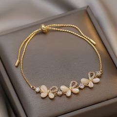 Butterfly Crystal Adjustable Gold Tone Bracelet