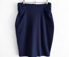 New Emery Rose Navy Blue High-Waisted Pencil Skirt