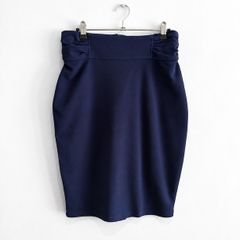 New Emery Rose Navy Blue High-Waisted Pencil Skirt
