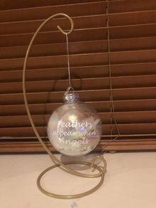 Memorial feathers Christmas glass bauble