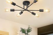 Modern 6 Head Sputnik Light,Adjustable Ceiling Lights Living Room with E27 Base, Black Ceiling Light for Bedroom,Kitchen Lights Ceiling,Chandeliers Ceiling Light Fittings (FREE SHIPPING)