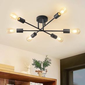 Modern 6 Head Sputnik Light,Adjustable Ceiling Lights Living Room with E27 Base, Black Ceiling Light for Bedroom,Kitchen Lights Ceiling,Chandeliers Ceiling Light Fittings (FREE SHIPPING)