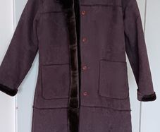 Chocolate Faux Fur Suede Long Coat