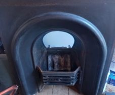 Cast iron fireplace