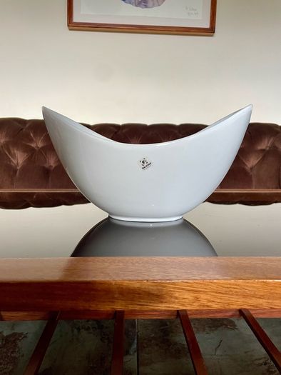 Pristine White Salad Sharing Bowl by Galzone Denmark with Handles