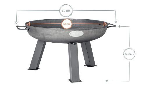 Raw Iron Garden Fire Pit Burner with Handles