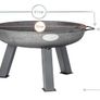 Raw Iron Garden Fire Pit Burner with Handles Image 3