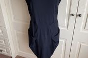 French label black deconstructed pocket dress 10-12