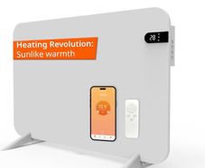 450 W Smart Dual Infrared Heater Wi-Fi App Control with Remote Control Including Towel Holder Feet and Mounting Material Colour: White