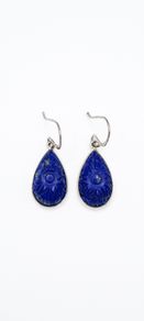 Silver And Lapis Earrings Like New With COA