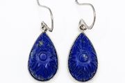 Silver And Lapis Earrings Like New With COA
