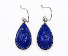 Silver And Lapis Earrings Like New With COA