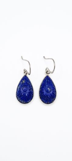 Silver And Lapis Earrings Like New With COA