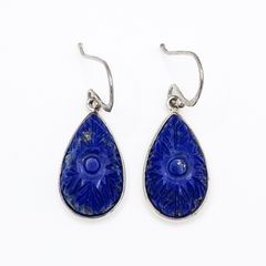 Silver And Lapis Earrings Like New With COA
