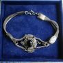 Vintage Sterling Silver 925 Onyx Bracelet Length 7.5" - 13,8g Image 9