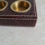Vintage brass & leather tealight holder Image 3