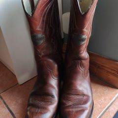RARE Vintage Harley-Davidson Brown Leather Cowboy Boots Men's Size UK 10