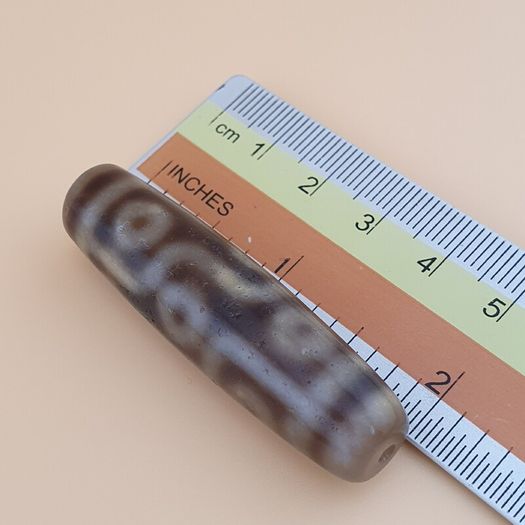 Vintage 9 Eyes Himalayan Tibetan Agate Dzi Bead Amulet