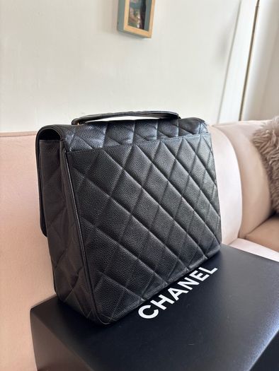 chanel rare vintage caviar Single Flap 24k Gold Plated