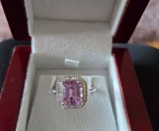 Kunzite platinum ring