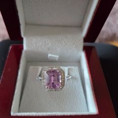 Kunzite platinum ring