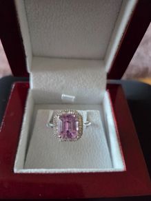 Kunzite platinum ring