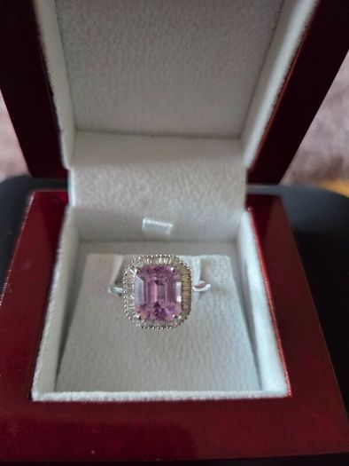 Kunzite platinum ring