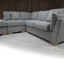 Corner L Shape Grey & Beige Fabric Sofa Image 7