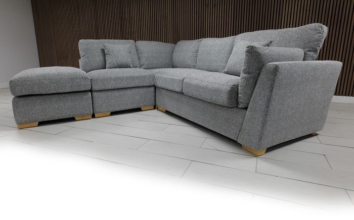 Emme Beige L Shaped Fullback Corner Sofa