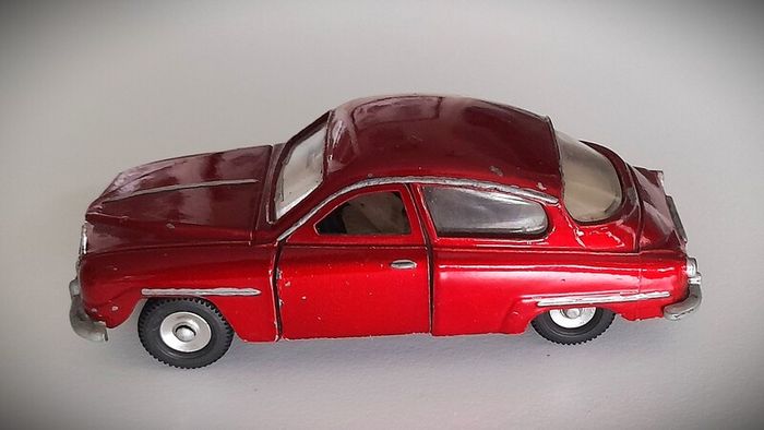 Diecast Vintage Dinky Toys Saab 96 Met. Red - Good Condition/No Box