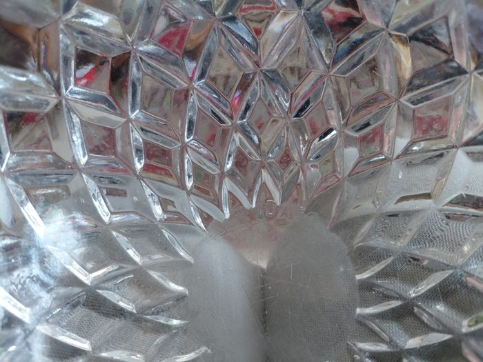 Antique French Baccarat glass bowl with lid