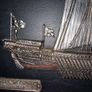 3D Silver Galera "La Reale" Francia 1680 on leather frame Image 3