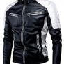mens leather bike jacket Image 2