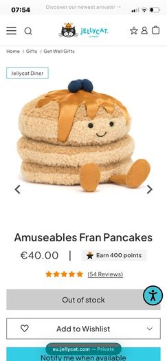 New JELLYCAT Amuseables Fran Pancakes