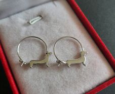 Dachshund sausage dog Charm Earrings Puppy Dog Hoop Earrings Dachshund Lover Jewelry