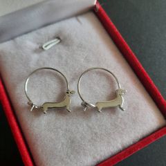 Dachshund sausage dog Charm Earrings Puppy Dog Hoop Earrings Dachshund Lover Jewelry