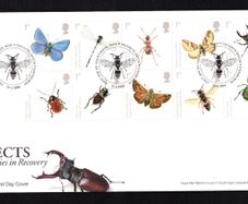 2008 Great Britain Insects - UK Species in Recovery Commemorative Stamps addressed First Day Cover (FDC) with Edinburgh pictorial cancel