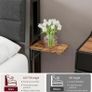 King Size Bed Frame with Storage,Metal Bed Frame Kingsize Bed Upholstered Platform Bed with Charge Station and USB Ports,Removable Bedside Shelf,Easy Assemly,Black + Grey Image 4