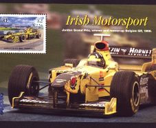 2001 Ireland Belgica '01(Exhibition) overprinted on Irish Motorsport (Jordan) Commoearitve Stamp Miniature Sheet (MS38) Mint Never Hinged (MNH)
