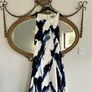 Coast White Blue Printed Summer Dress UK 10 Image 2