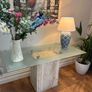 Travertine Glass tables for sale Image 2